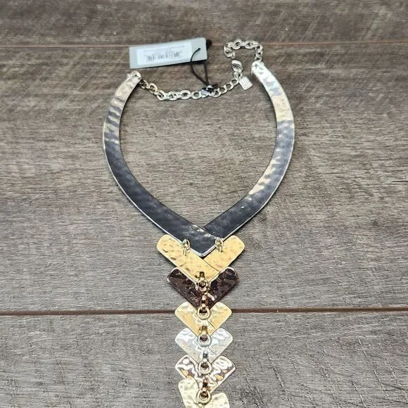 Robert Lee Morris RLM Studio Soho collection Collar Necklace Hammered Finish - Picture 8 of 9